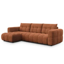 CLOUDI Sofa narożna 4 osobowa lewa, pomarańczowa