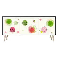 COLORFUL COSMOS Komoda 3 drzwi Czarna-Bukowa skośna