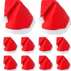 Czapka Mikołaja 10 szt. mikołajki strój czerwona