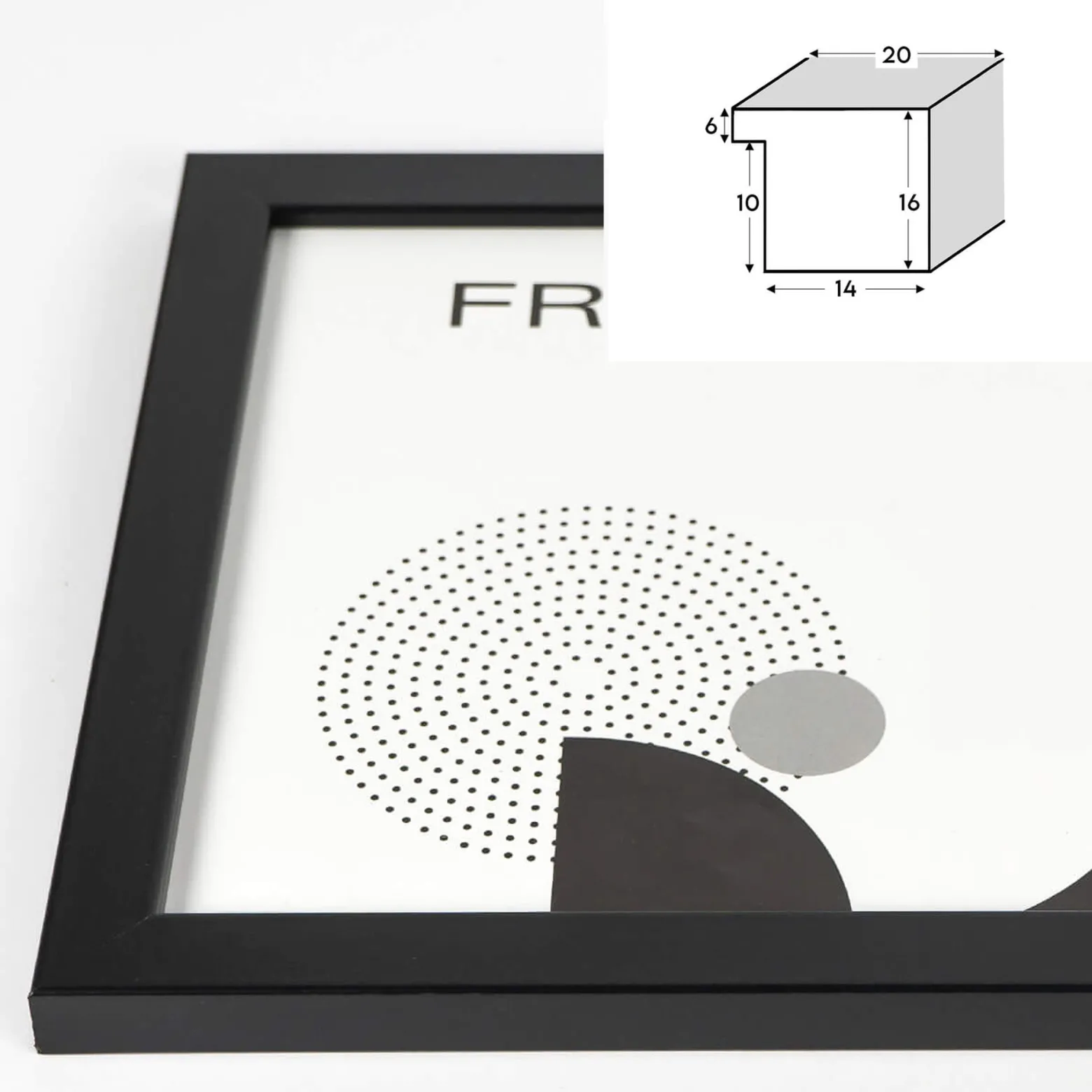 Czarna ramka na zdjęcia 10x15 cm rama prostokątna FRAMAI®