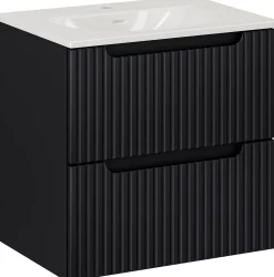 CZARNA szafka łazienkowa z umywalką 60 cm NOVA BLACK 82-60