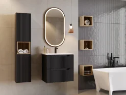 CZARNA szafka łazienkowa z umywalką 60 cm NOVA BLACK 82-60