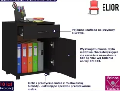 Czarny kontenerek pod biurko z szufladą - Xyrix