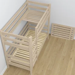 Dębowe łóżko piętrowe z szufladą N01