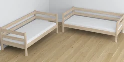 Dębowe łóżko piętrowe z szufladą N01