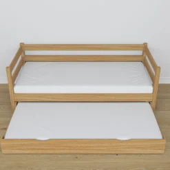 Dębowe łóżko sofa z szufladą na materac N01