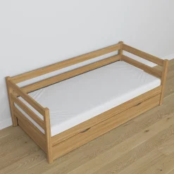 Dębowe łóżko sofa z szufladą na materac N01