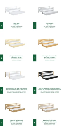 Dębowe łóżko sofa z szufladą na materac N01