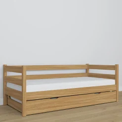 Dębowe łóżko sofa z szufladą na materac N01
