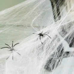 Dekoracja na Halloween pajęczyna z 2 pająkami sieć 3,5 m
