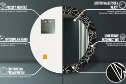 Dekoracyjne lustro Ścienne fi60 OkrągłeGeometryczny wzór