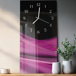 Dekoracyjny zegar 30x60 Abstrakcyjne Linie cichy mechanizm salon