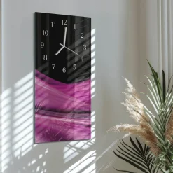 Dekoracyjny zegar 30x60 Abstrakcyjne Linie cichy mechanizm salon