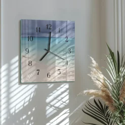 Dekoracyjny zegar 30x30 Plaża design na ścianę