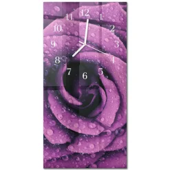 Dekoracyjny zegar 30x60 Róża cichy mechanizm salon