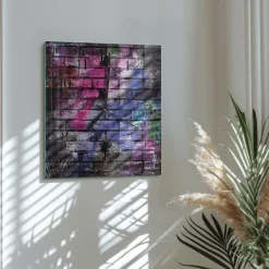 Designerski zegar 30x30 Cegła dekoracyjny do salonu