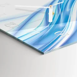 Designerski zegar 30x60 Niebieska Abstrakcja dekoracyjny do salonu