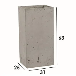 Donica Betonowa Zewnętrzna Zadora TOWER M 31x25x63 grafitowy