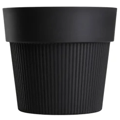 Donica plastikowa SILVA LINE czarna okrągła do domu 13,2 cm