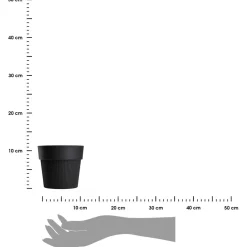 Donica plastikowa SILVA LINE czarna okrągła do domu 13,2 cm