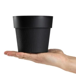 Donica plastikowa SILVA LINE czarna okrągła do domu 13,2 cm