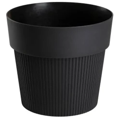 Donica plastikowa SILVA LINE czarna okrągła do domu 13,2 cm