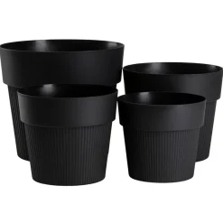 Donica plastikowa SILVA LINE czarna okrągła do domu 13,2 cm