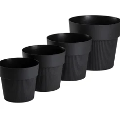 Donica plastikowa SILVA LINE czarna okrągła do domu 13,2 cm