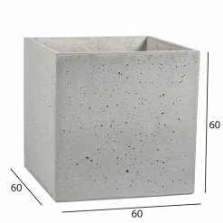 Donica Betonowa Zewnętrzna BLOCK M 60x60x60 szary naturalny