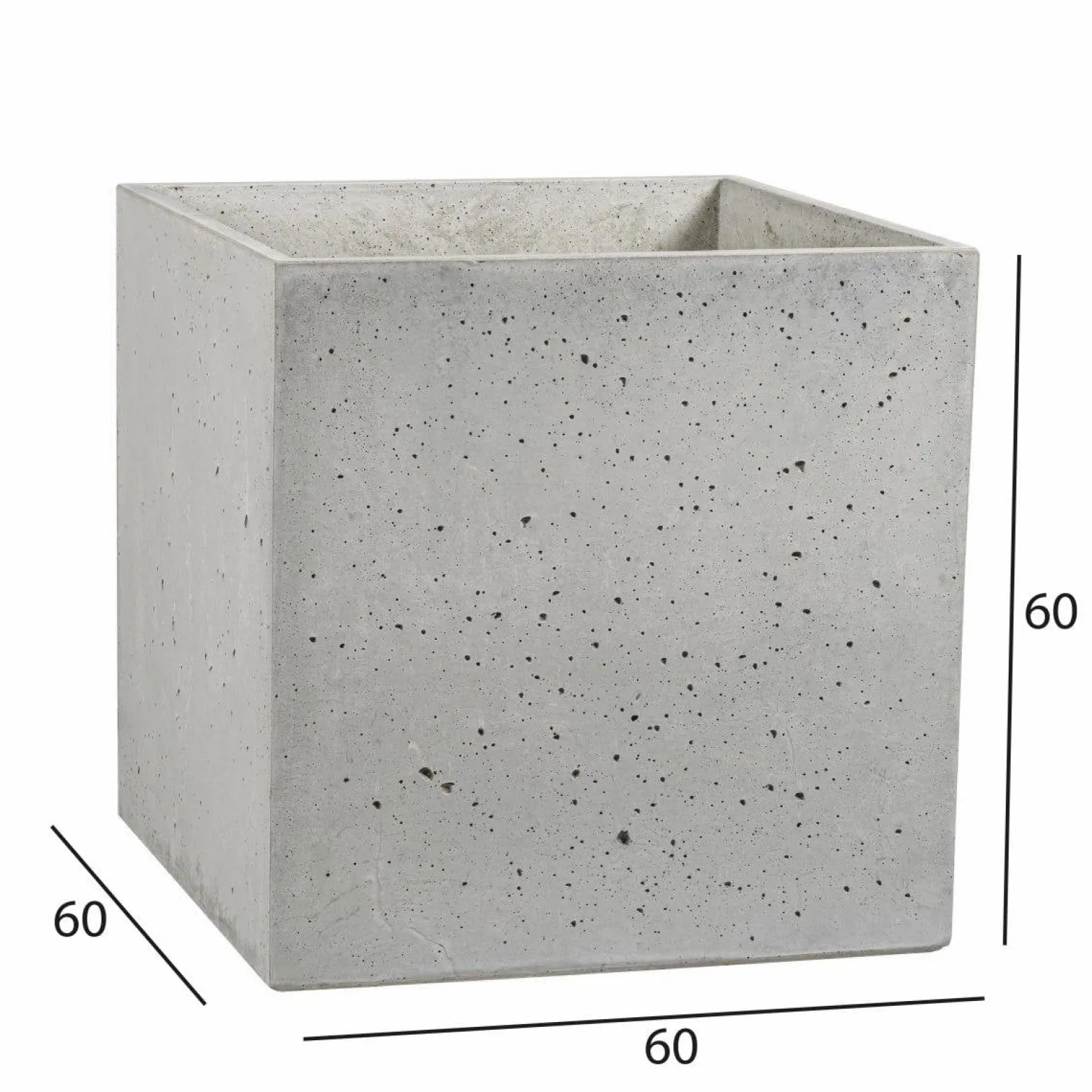 Donica Betonowa Zewnętrzna BLOCK M 60x60x60 szary naturalny