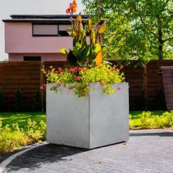 Donica Betonowa Zewnętrzna BLOCK M 60x60x60 szary naturalny