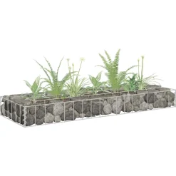 Donica gabionowa Srebrny 90 x 30 x 10 cm Stal vidaXL
