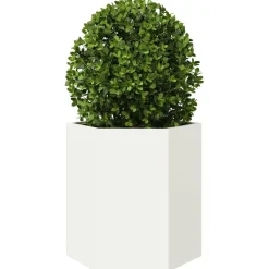 Donica ogrodowa Biały 46 x 40 x 45 cm Metal vidaXL