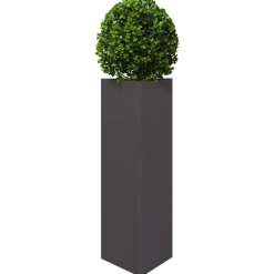 Donica Ogrodowa Czarna Stalowa Doniczka 30x26x75 cm
