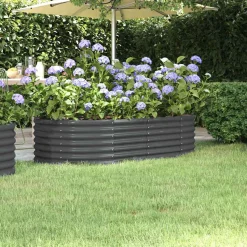 Donica Ogrodowa Stalowa Szara Doniczka Na Ogród 152x80x36 cm