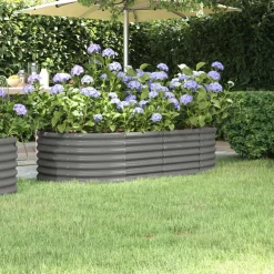 Donica ogrodowa Szary 152 x 80 x 36 cm Stal vidaXL