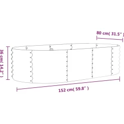 Donica ogrodowa Szary 152 x 80 x 36 cm Stal vidaXL