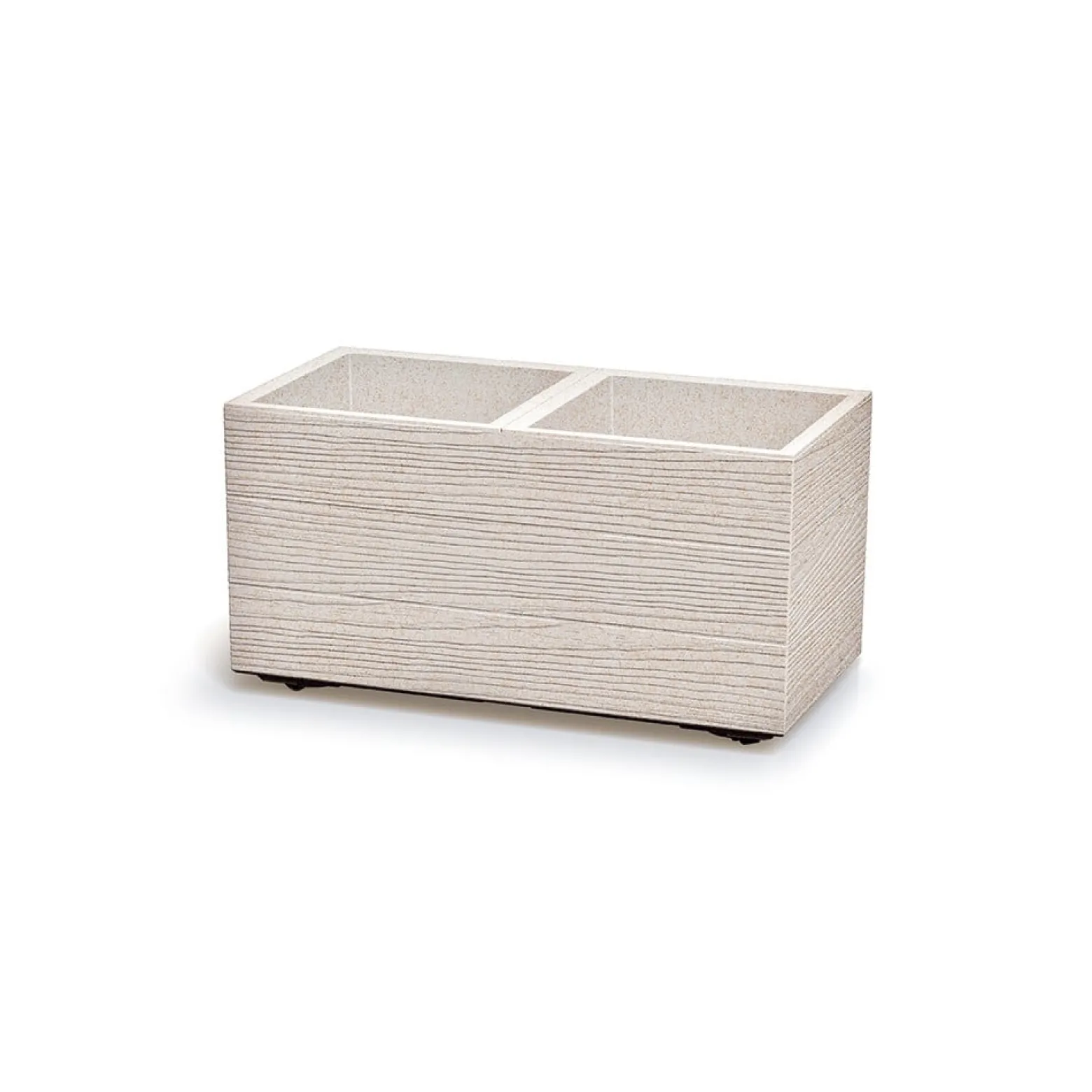 Donica ogrodowa 57 x 28,8 x 29 cm Madera Case ECO Wood biała PROSPERPLAST