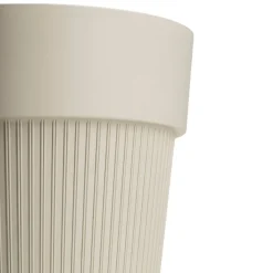 Donica plastikowa SILVA LINE beżowa okrągła do domu 13,2 cm