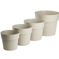 Donica plastikowa SILVA LINE beżowa okrągła do domu 13,2 cm