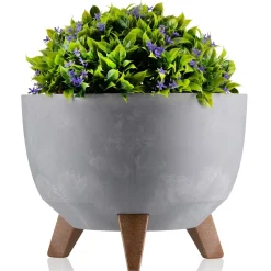 Donica Rosa na nóżkach ECO szary beton 29xh18 cm