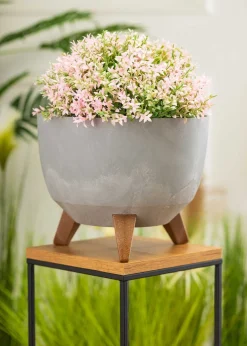 Donica Rosa na nóżkach ECO szary beton 29xh18 cm