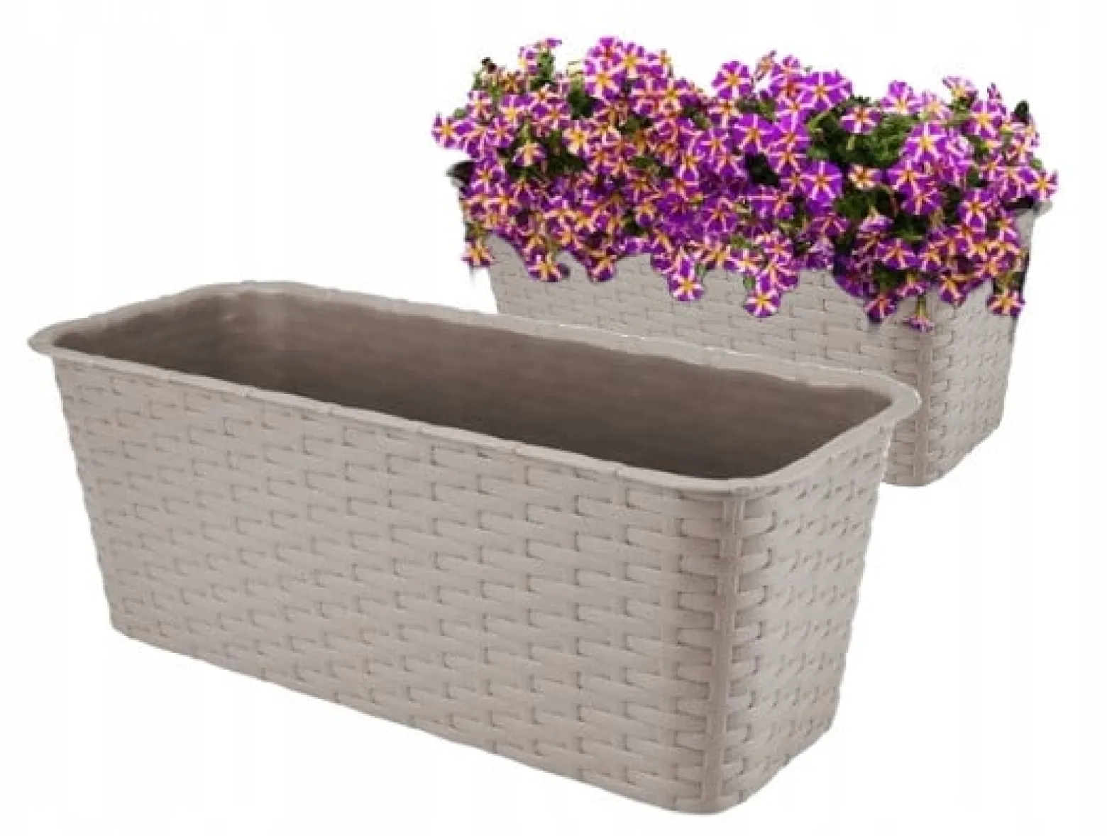 Doniczka balkonowa rattanowa karmelowa 40 cm