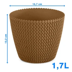 Doniczka Osłonka Domowa 15,7 Cm Na Stół Parapet Do Domu Brązowa