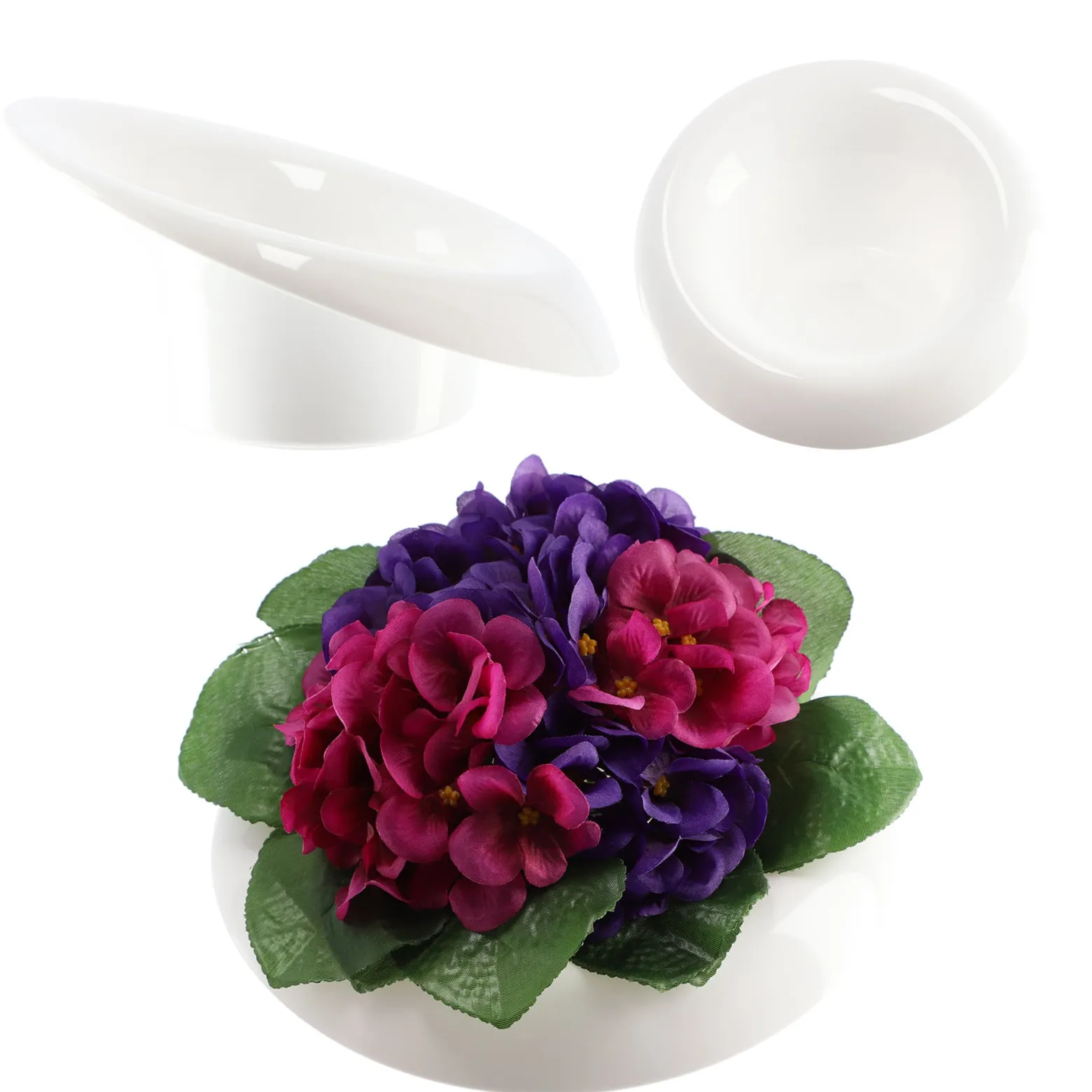 Doniczka Osłonka Ikebana Kompozycja Biała 9 cm