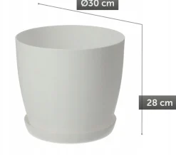Doniczka Osłonka Na Kwiaty Podstawka Biała 30cm