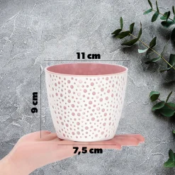 Doniczka Osłonka Okrągła Na Kwiaty Różowa 11cm