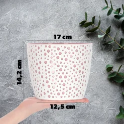 Doniczka Osłonka Okrągła Na Kwiaty Różowa 17cm