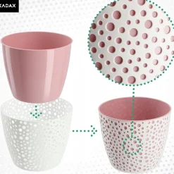 Doniczka Osłonka Okrągła Na Kwiaty Różowa 17cm