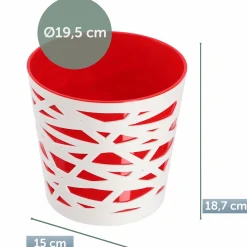 Doniczka Osłonka Wkład Donica Kolory Czerwona 19cm